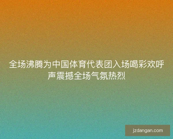 全场沸腾为中国体育代表团入场喝彩欢呼声震撼全场气氛热烈